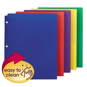 Smead Poly Snap-In 2 Pocket Folders Pk 10 Binder Organization Color Coding